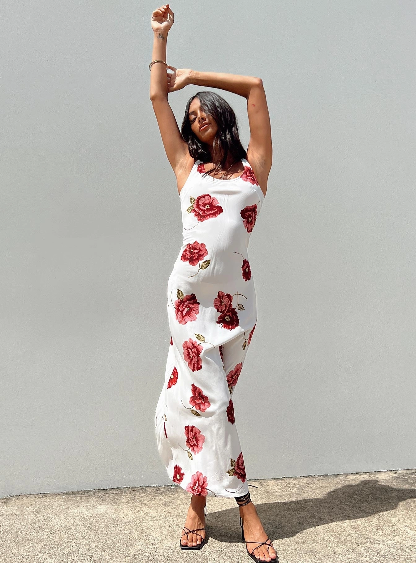 Malina Maxi Dress Red Multi Aura Glow