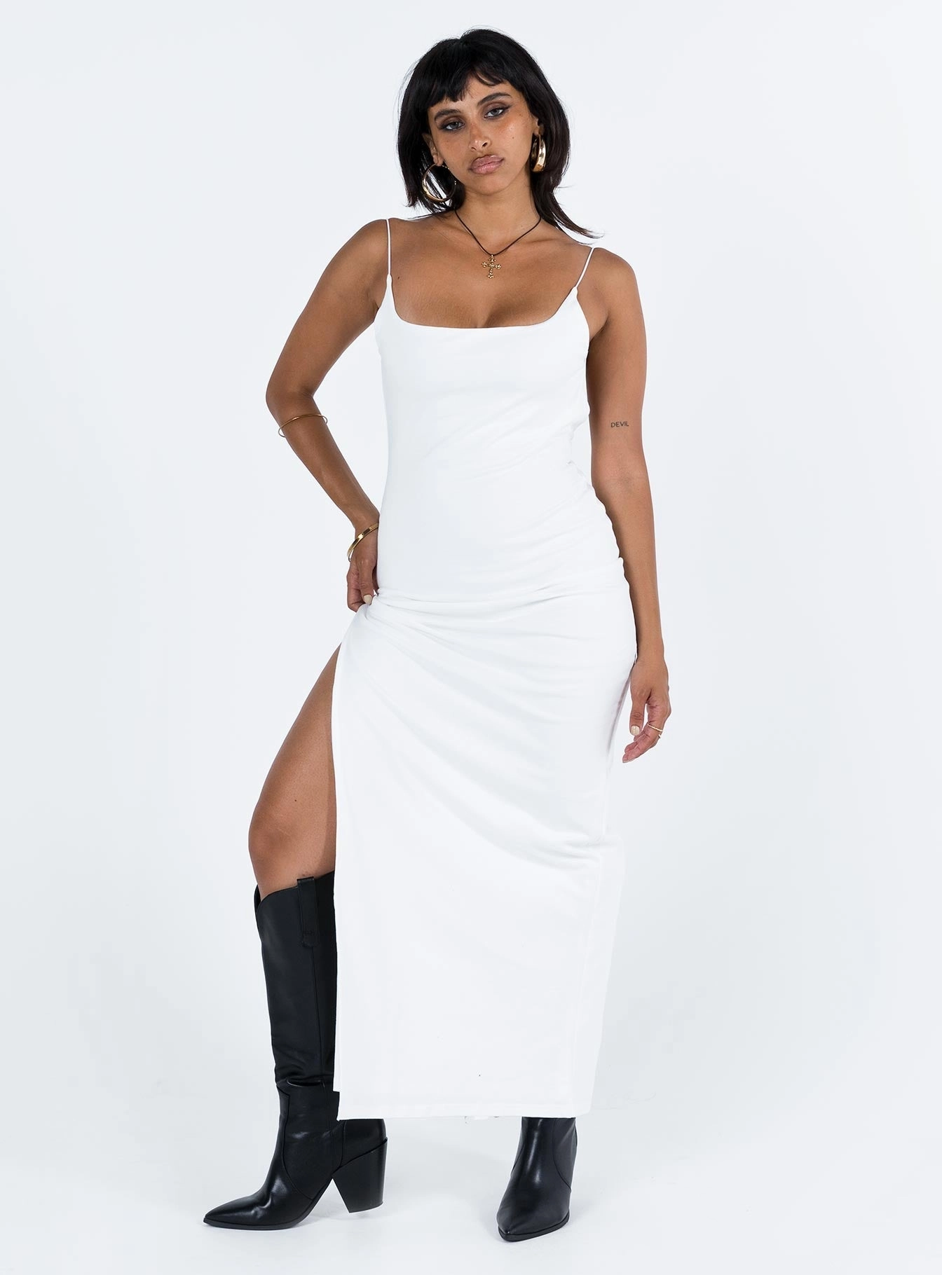 Suzette Maxi Dress White Neutral Look Easy to Wear