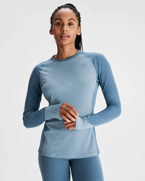 Non Cling Surface Women's KMDAction Baselayer Top  - Moonlight/Bluehaze