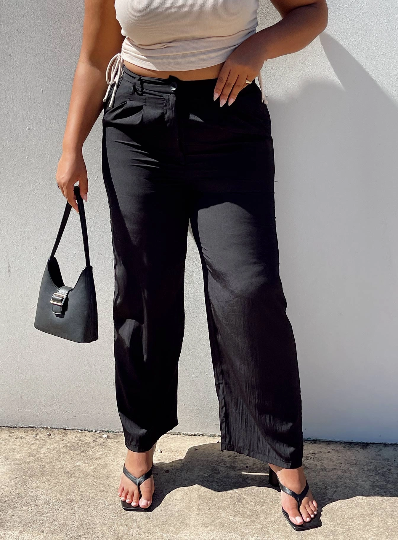 Curved Waistline Kacey Pants Black Curve