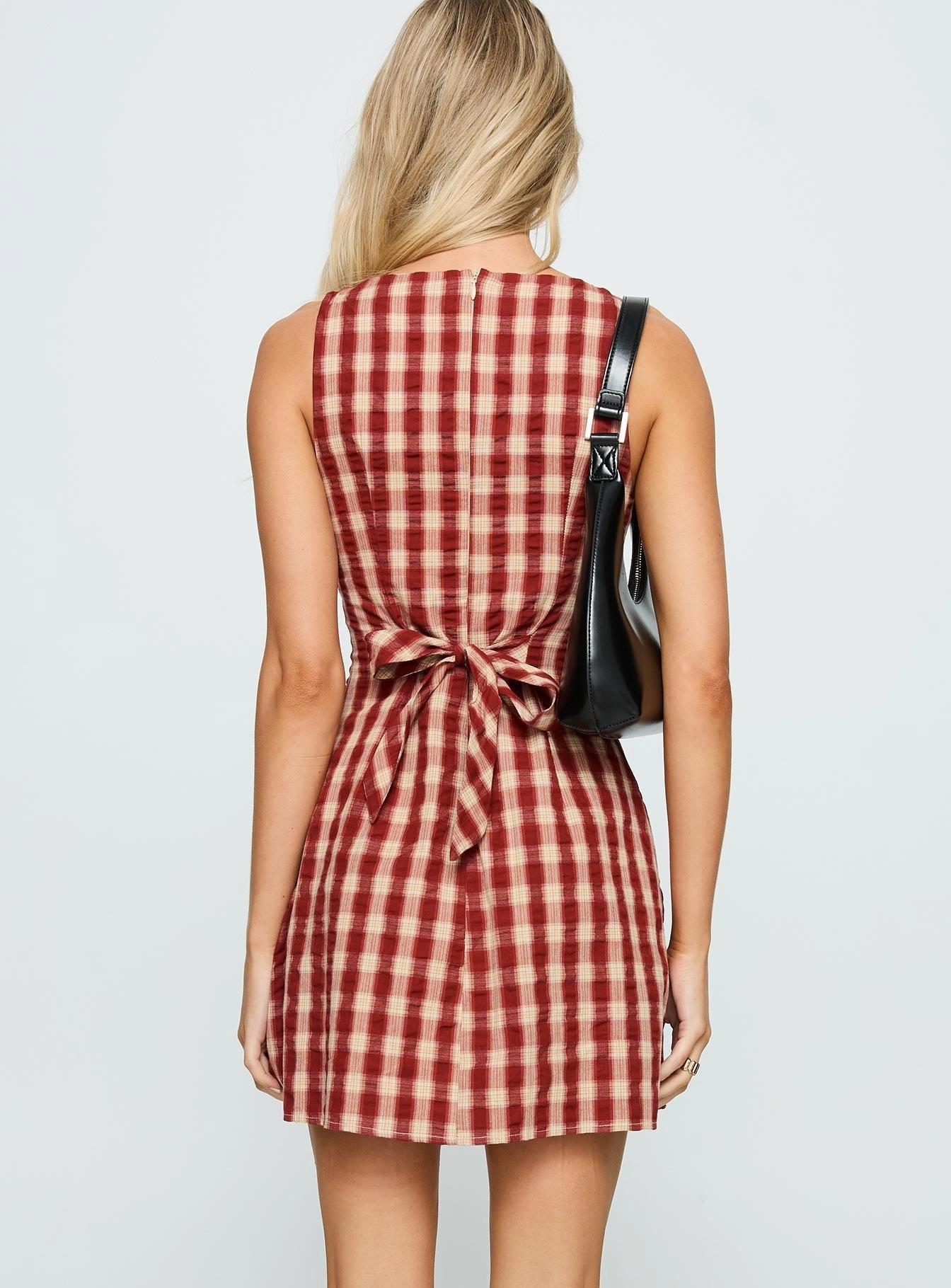Sweet Somethings Mini Dress Red Check Relax Fit
