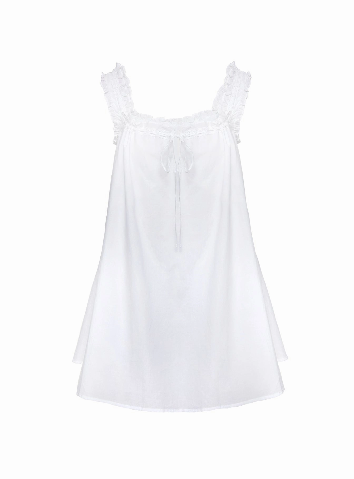 Swing Mini Dress White Petite Chic Silhouette