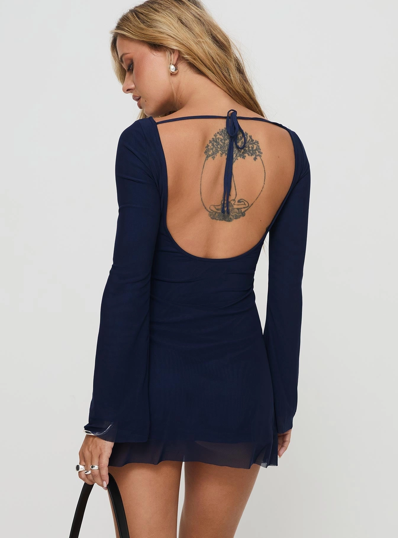 Day Glow Lukea Long Sleeve Mini Dress Navy