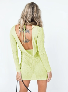 Coral Soft Subtle Motion Tallie Knit Mini Dress Green