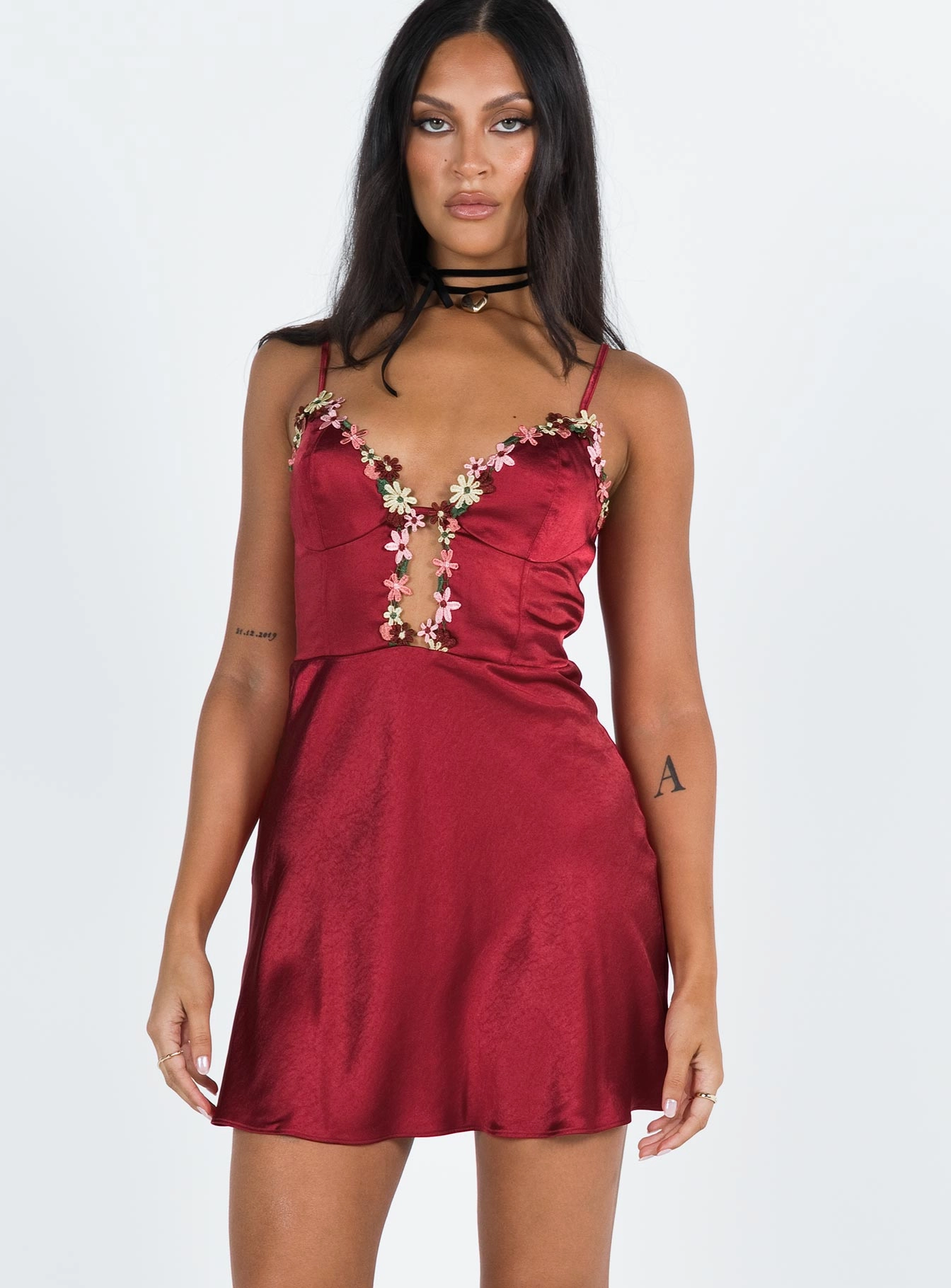Quick Layer Tamal Mini Dress Burgundy
