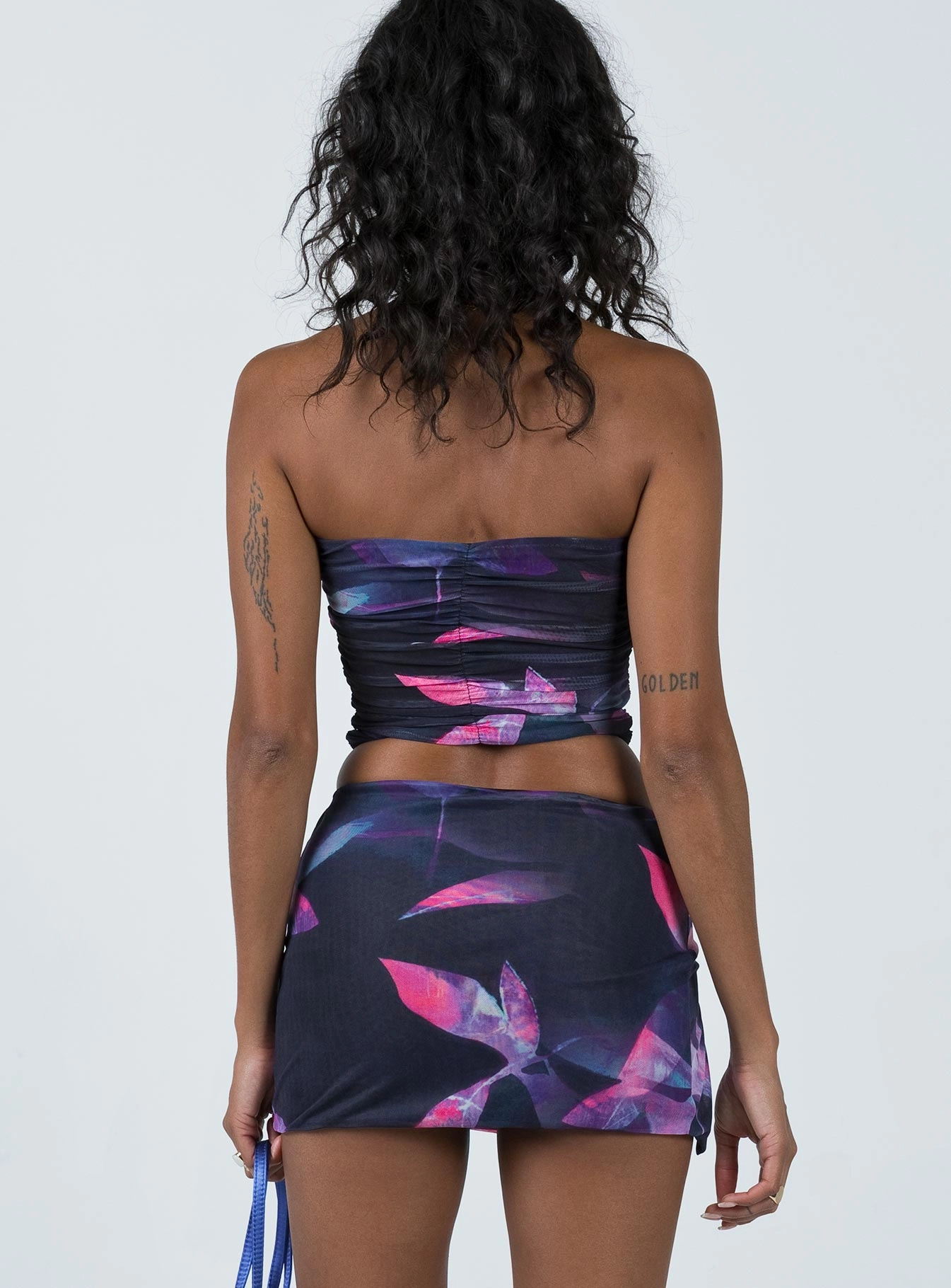 Tammin Mini Skirt Multi music concert lace accents