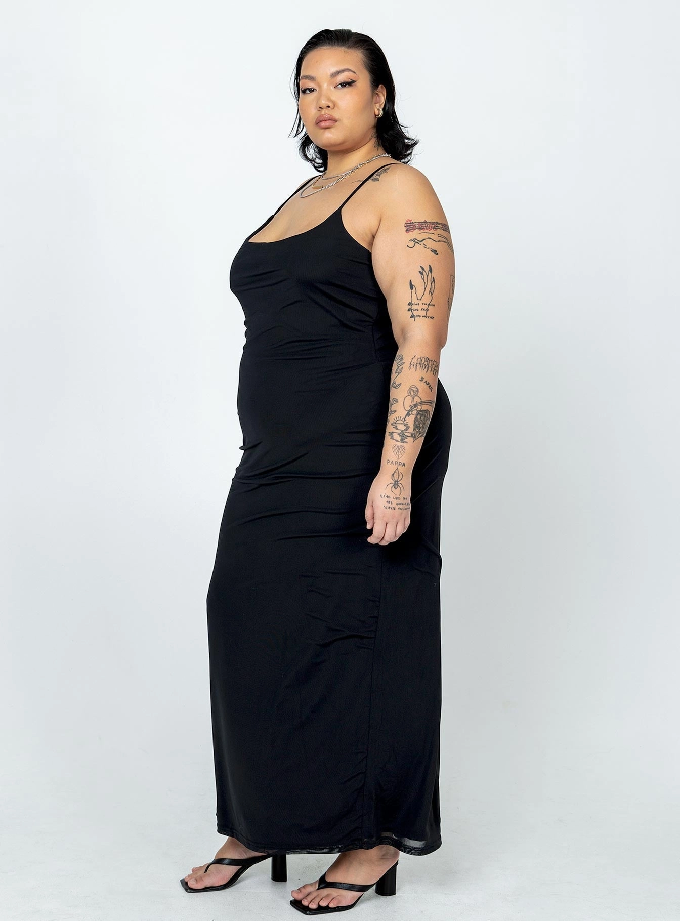 Knox Maxi Dress Black Curve Fashion Layers Relaxed Line