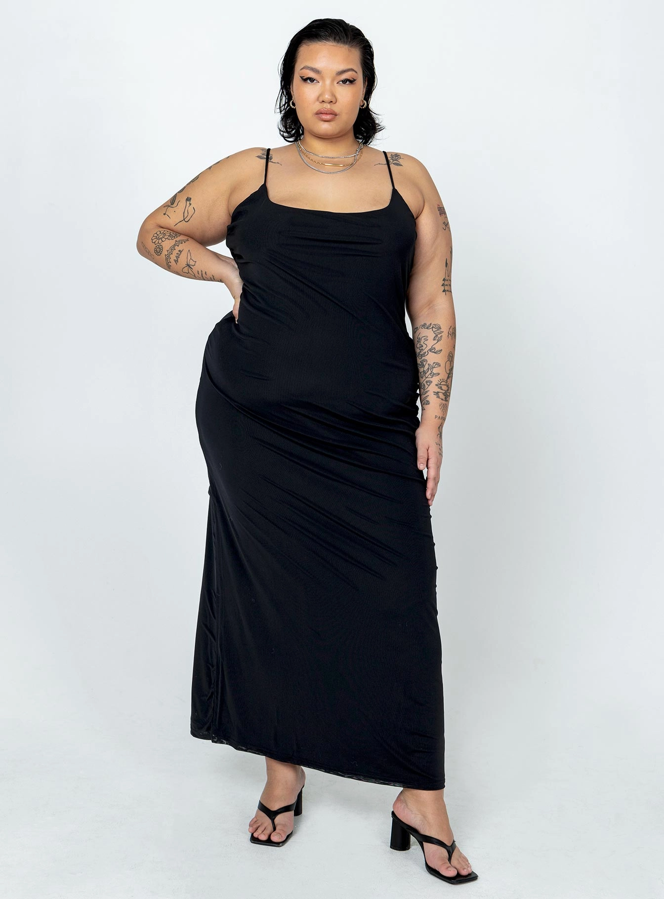 Knox Maxi Dress Black Curve Cozy Layer