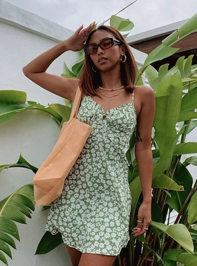 Daily Movement Tasmin Mini Dress Green Floral