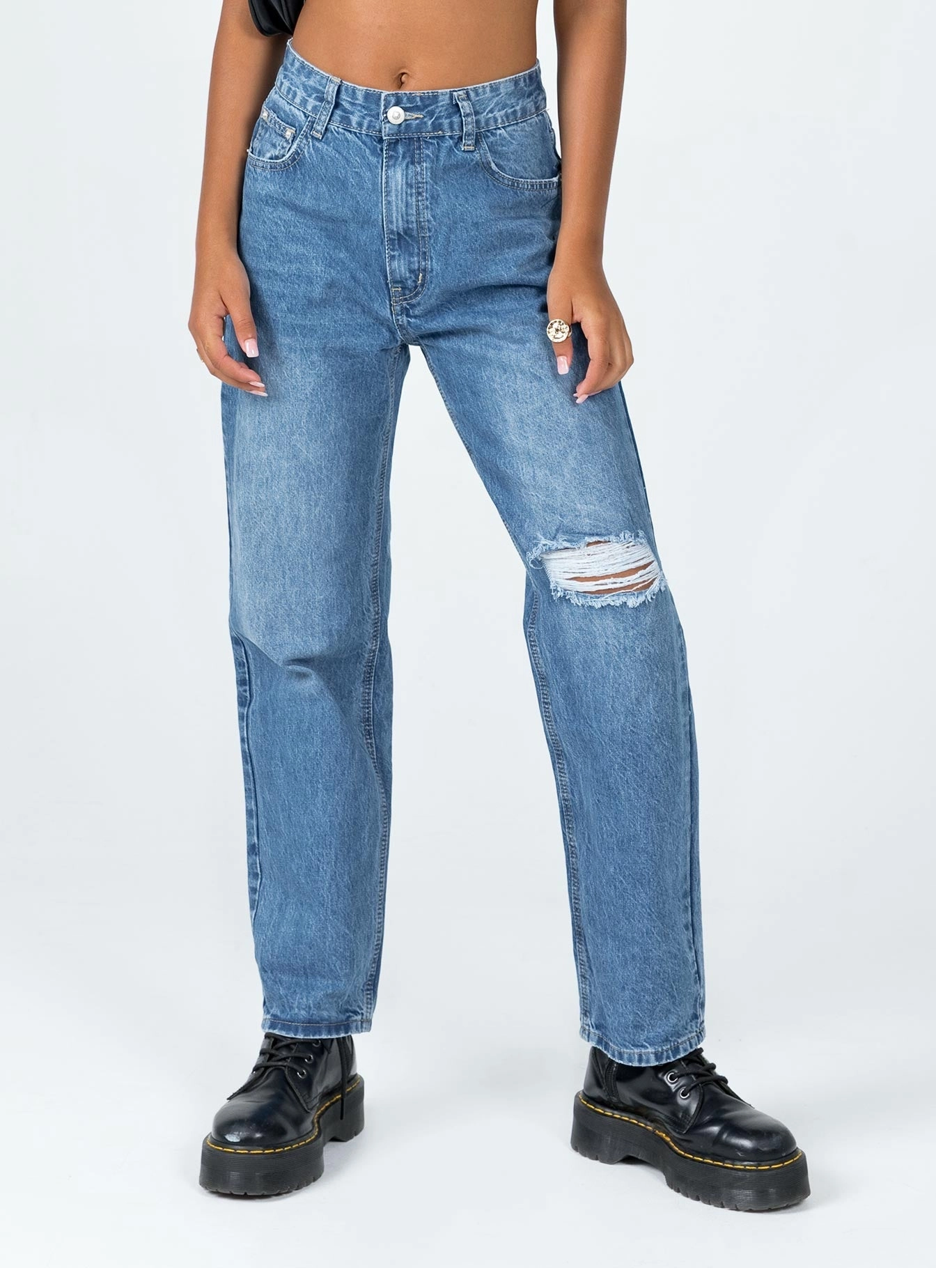Taxco Straight Leg Denim Jeans Home Comfort Party Look Modern Minimalist