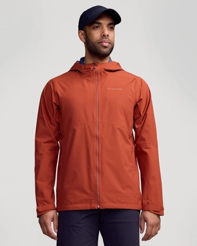 Breathable Outer Shell Heavy Duty Buckle Men's Trailhead Stretch 2.5-layer Rain Jacket - Redwood
