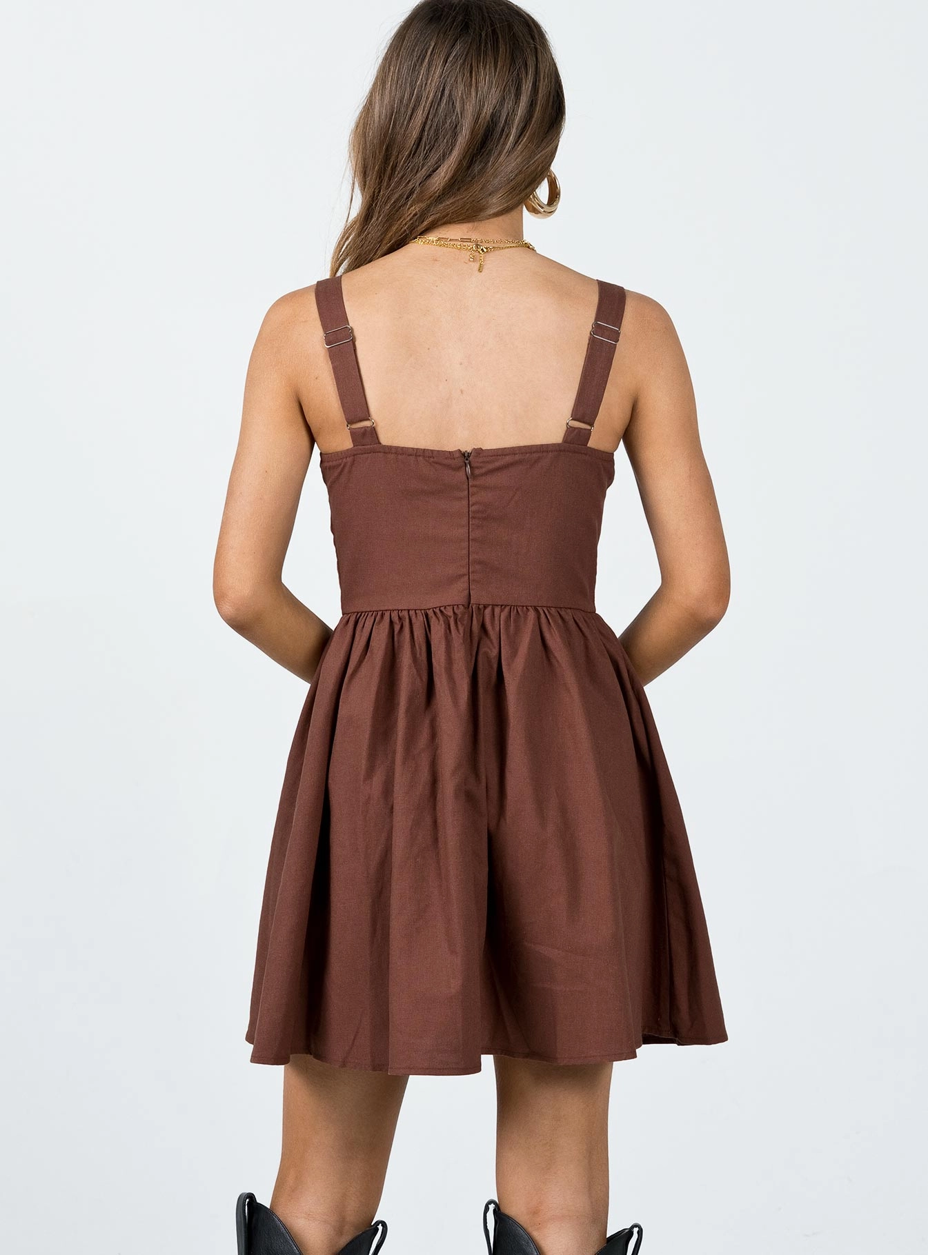 Telka Mini Dress Brown Chic Statement