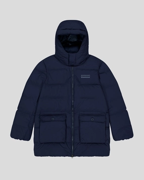 Men's Epiq Down Heritage Parka Jacket - Pure Navy Convertible Collar Style