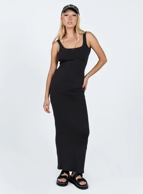 Grace Flow Rose Flush Merlino Maxi Dress Black