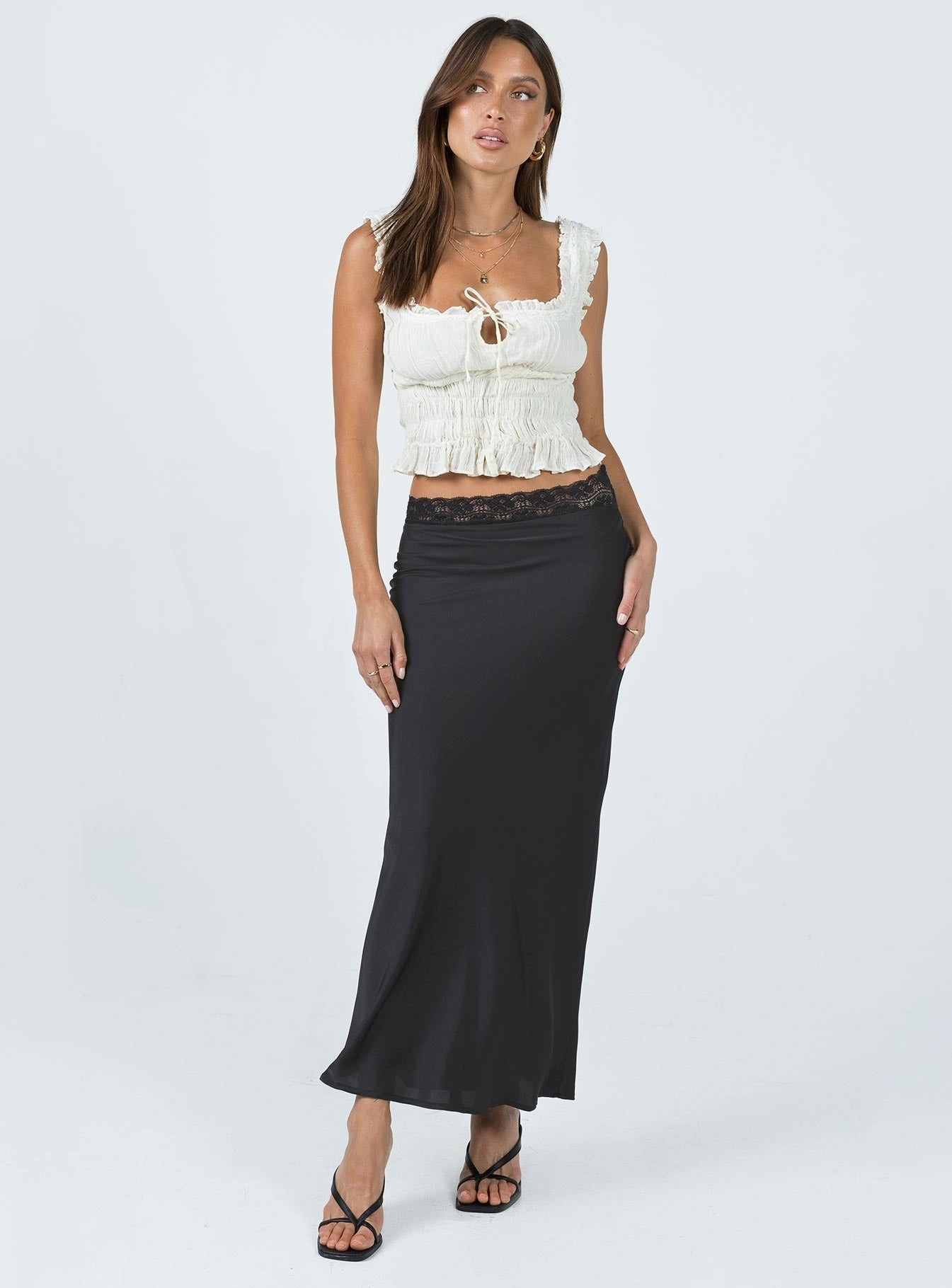 Fashion Collab Refined Style The Charmaine Maxi Skirt Black