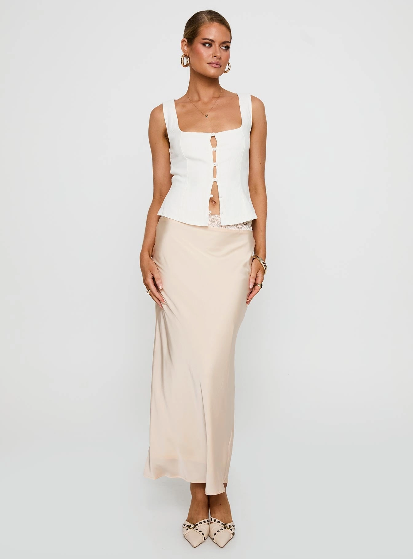 Style Vibes Non Irritating Seams The Charmaine Maxi Skirt Cream