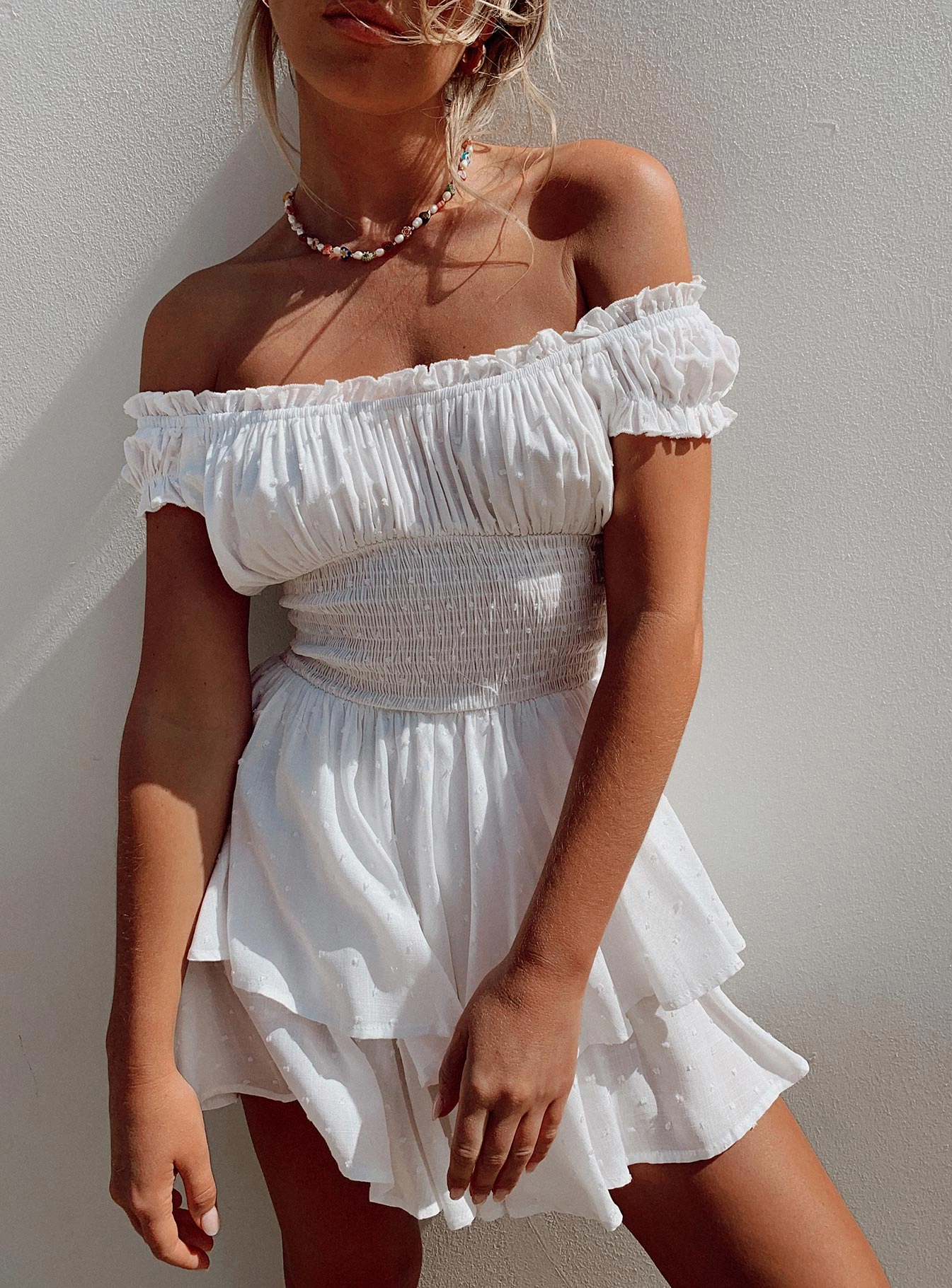 The Love Galore Playsuit White Calm Movement Elegant Flow