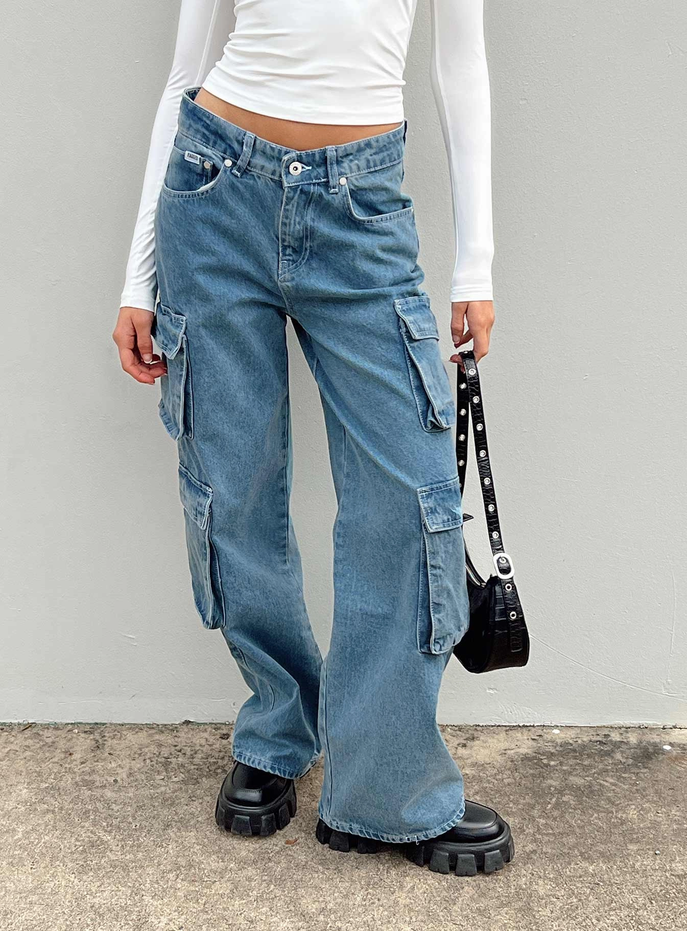 The Ragged Priest Mid Blue Combat Jeans Organic Cotton Mid Blue Weekend Ready