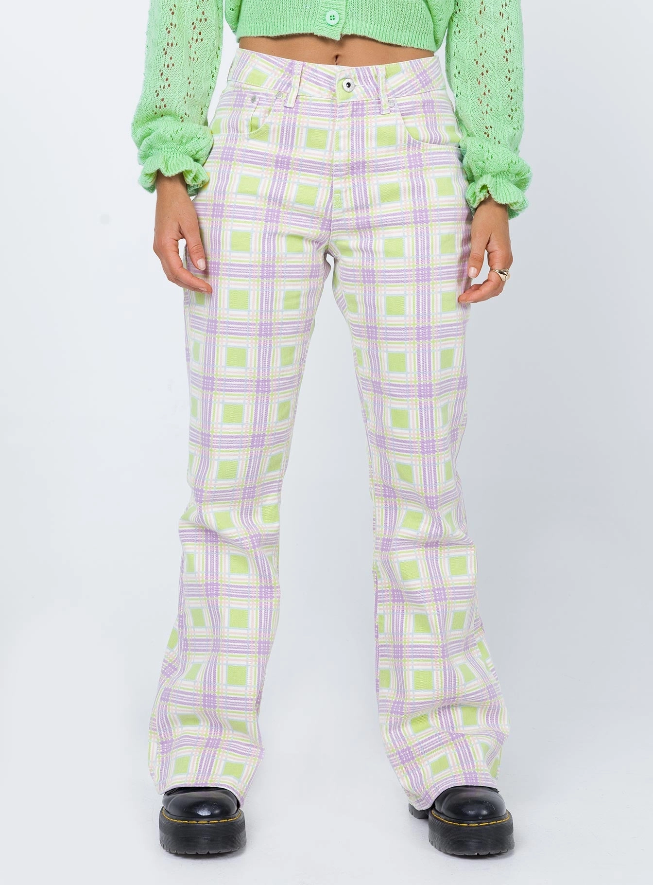 Great Base Quick Dry Technology The Ragged Priest Trail Denim Jeans Green Check