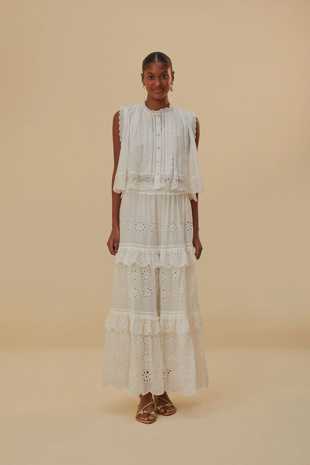 Easy Vibe Off-White Low Waist Organic Cotton Maxi Skirt