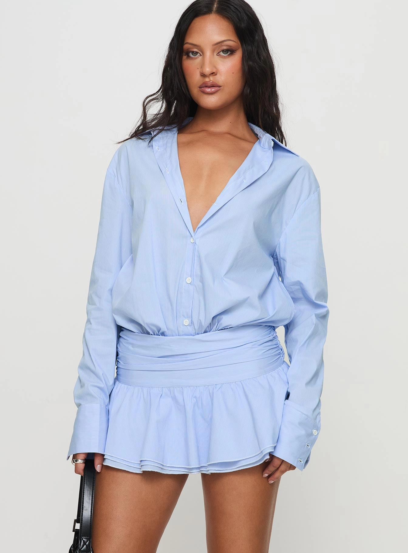 Calm Mood Comfy and Cozy Girls Girls Girls Mini Dress Blue