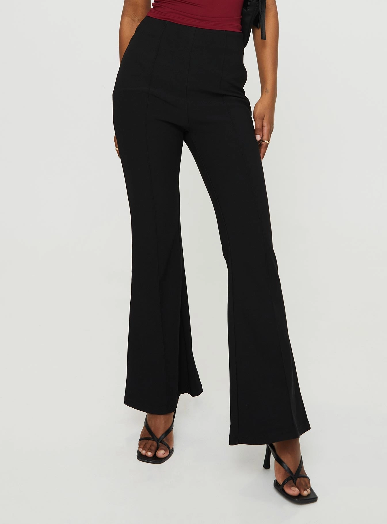 Simple Comfort Wear Button front Luner Pants Black