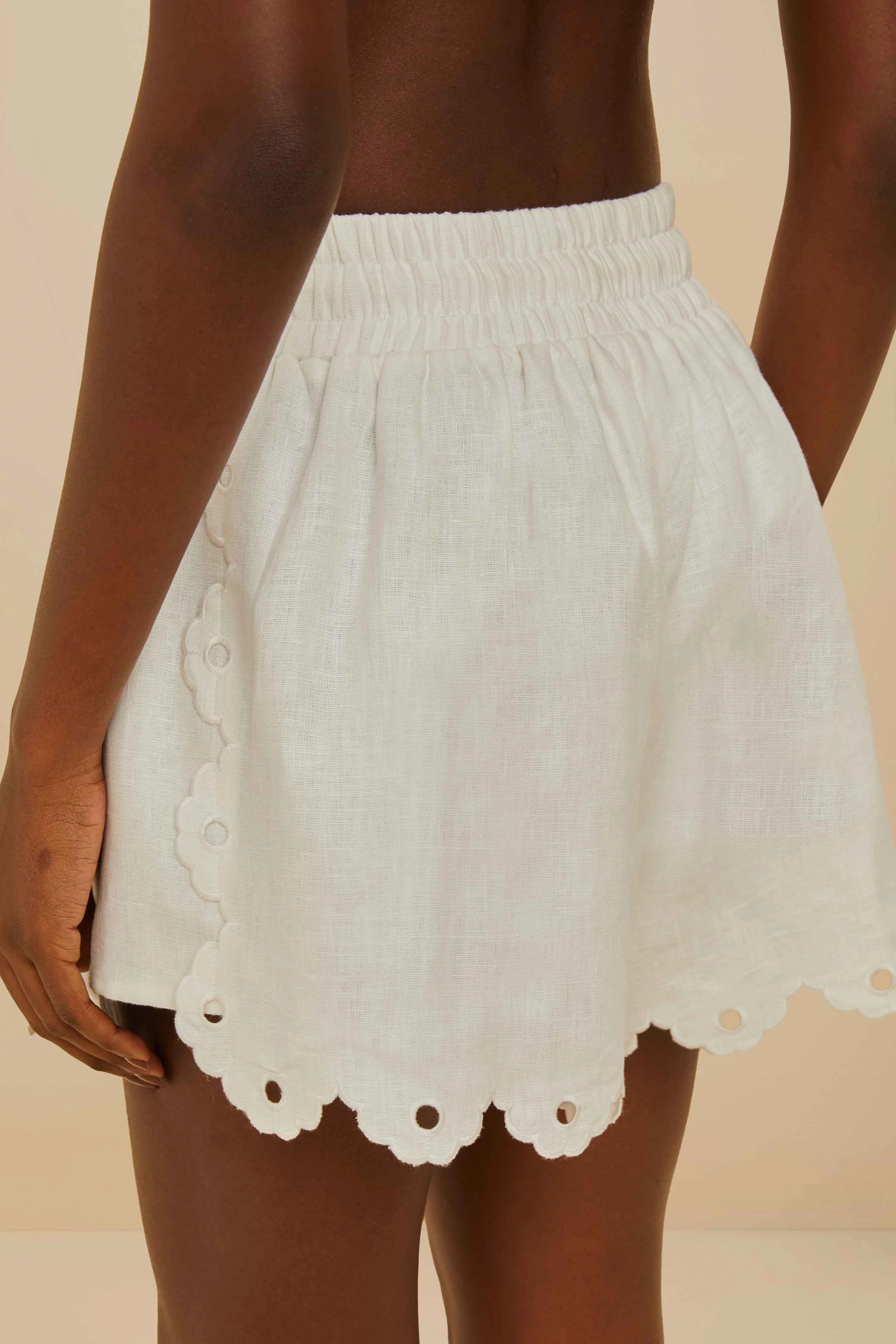 souvenir choice Off-White Flowers Richelieu Euroflax? Premium Linen Shorts