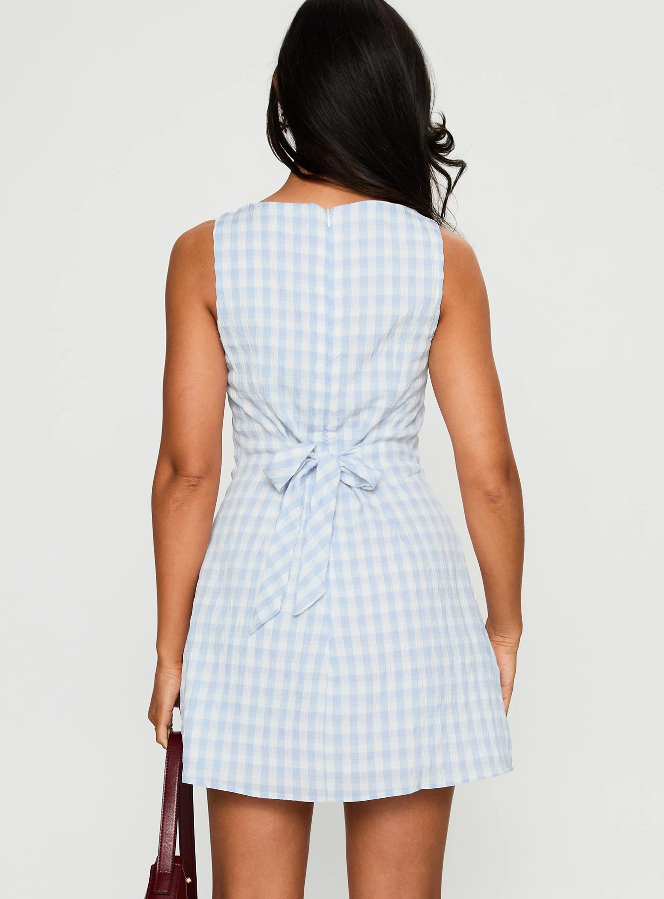 Alfalfa Mini Dress Blue Check Light and breezy summer dress Gentle Motion