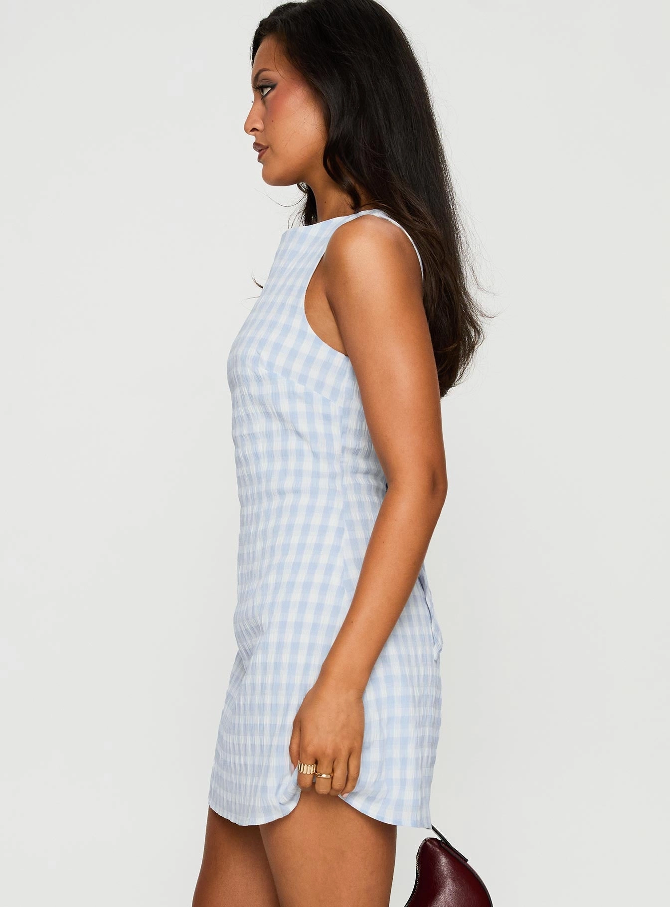 Lounge Moment Work-to-Play Wear Alfalfa Mini Dress Blue Check