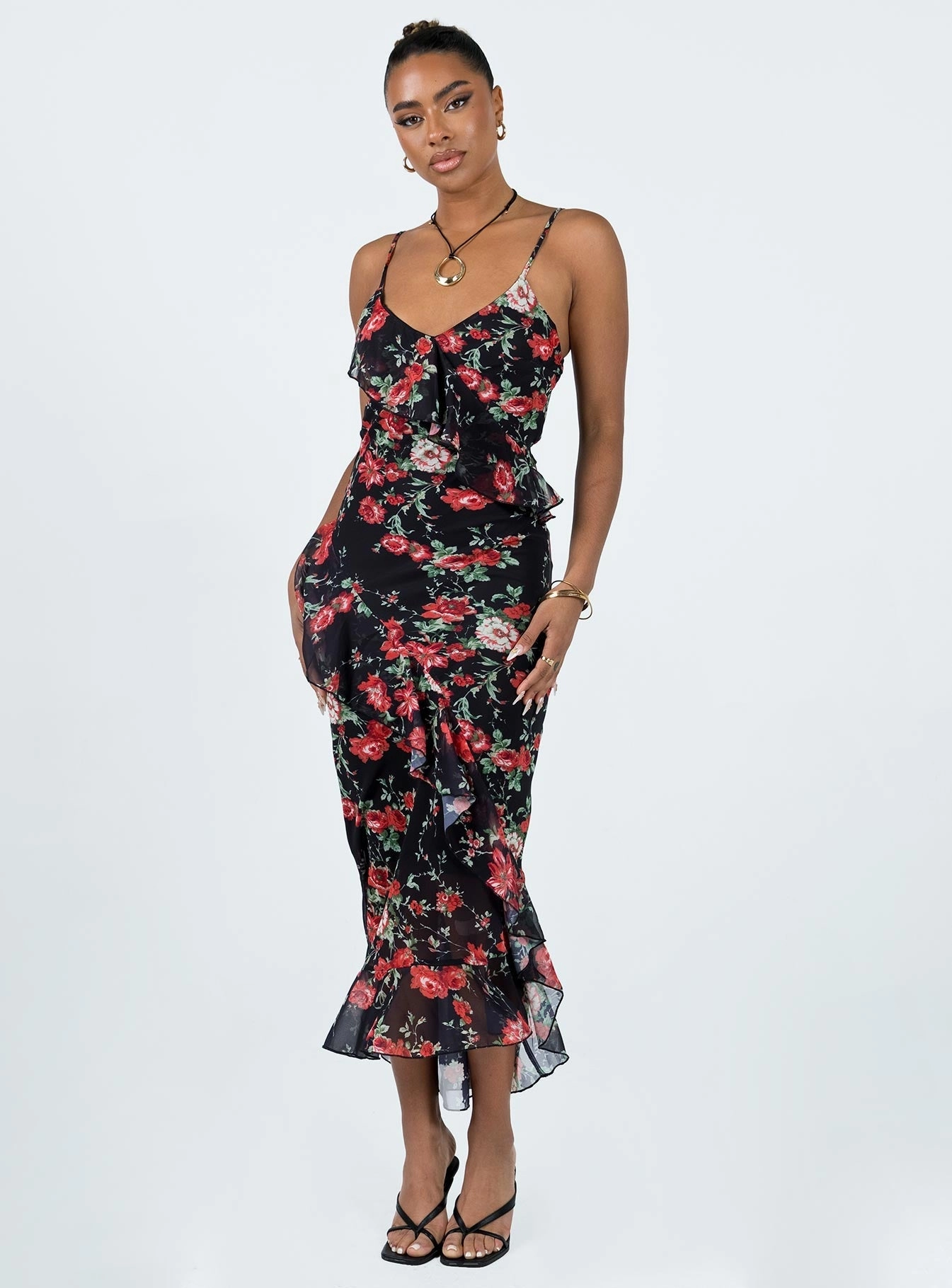 Wrinkle-Resistant Ellian Maxi Dress Black / Multi