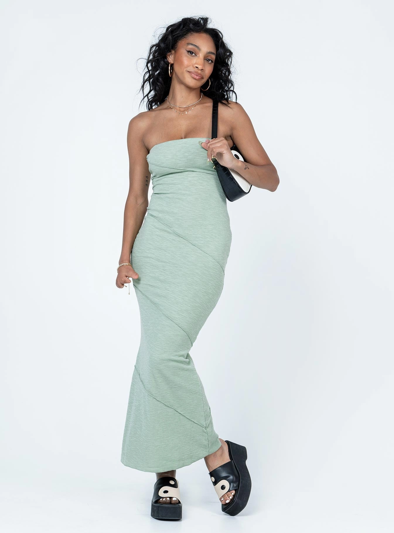 Oscar Midi Dress Sage Green Farm Scene Breathable Design