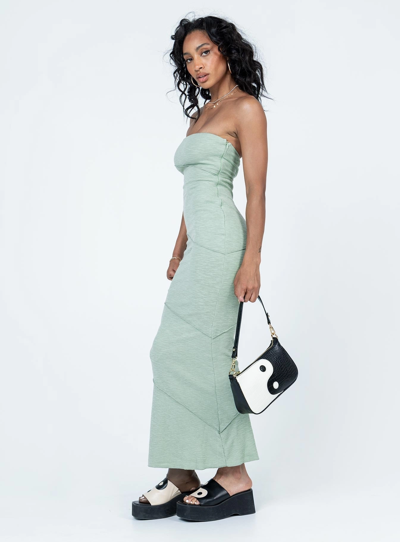 ConvertibleNeckline Oscar Midi Dress Sage Green