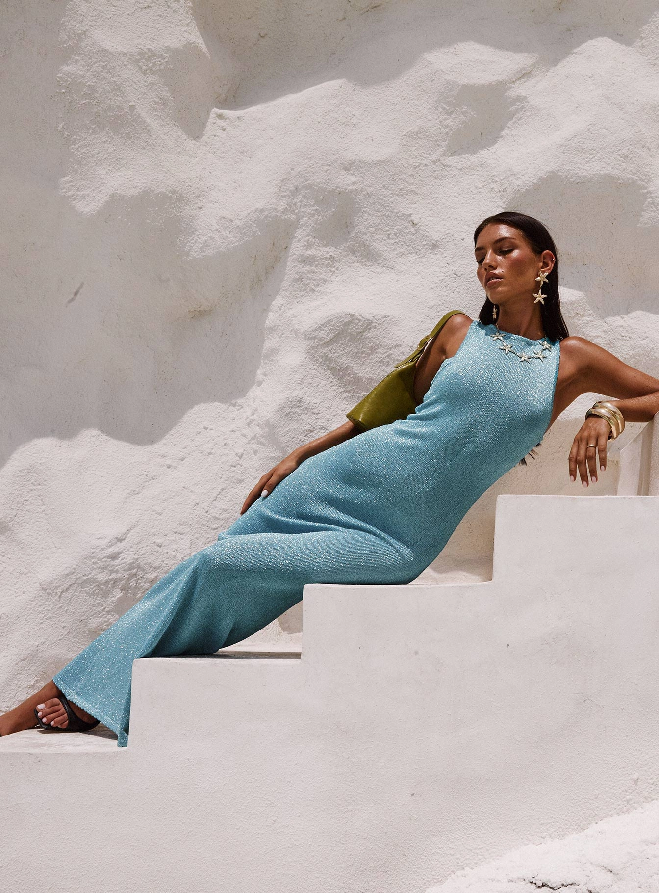 Tourista Maxi Dress Blue Comfortable fit dress