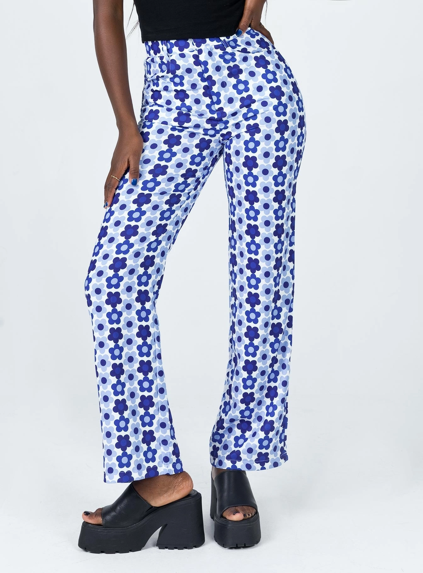 Raw edge Casual Style Till Sunrise Pants Blue