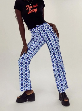 Till Sunrise Pants Blue Wide-leg cut