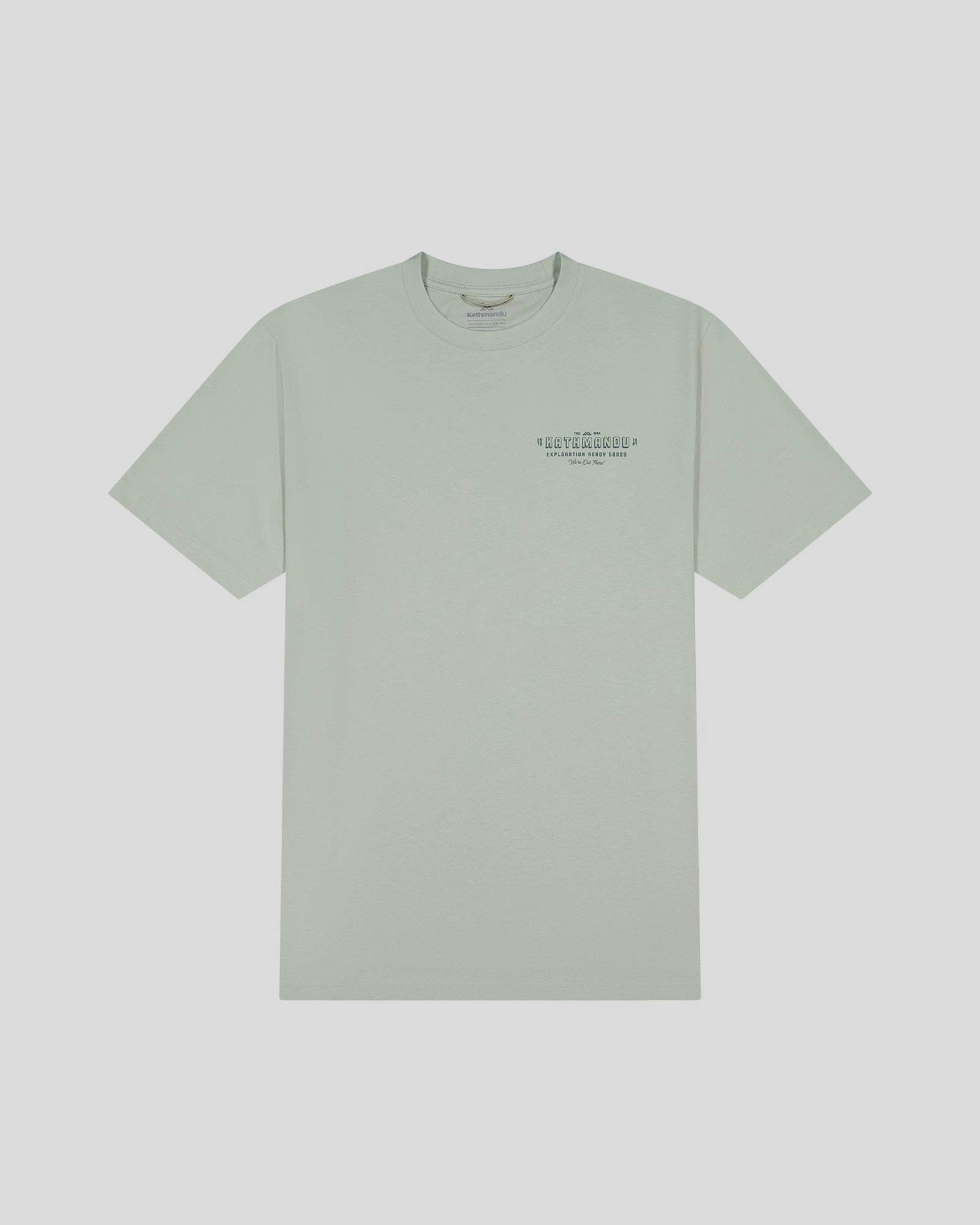 Relaxed Everyday Wear Men's Exploration Organic Cotton T-Shirt - Light Sage