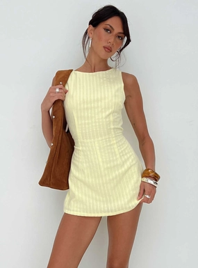 Yumiko Romper Yellow Matte Look