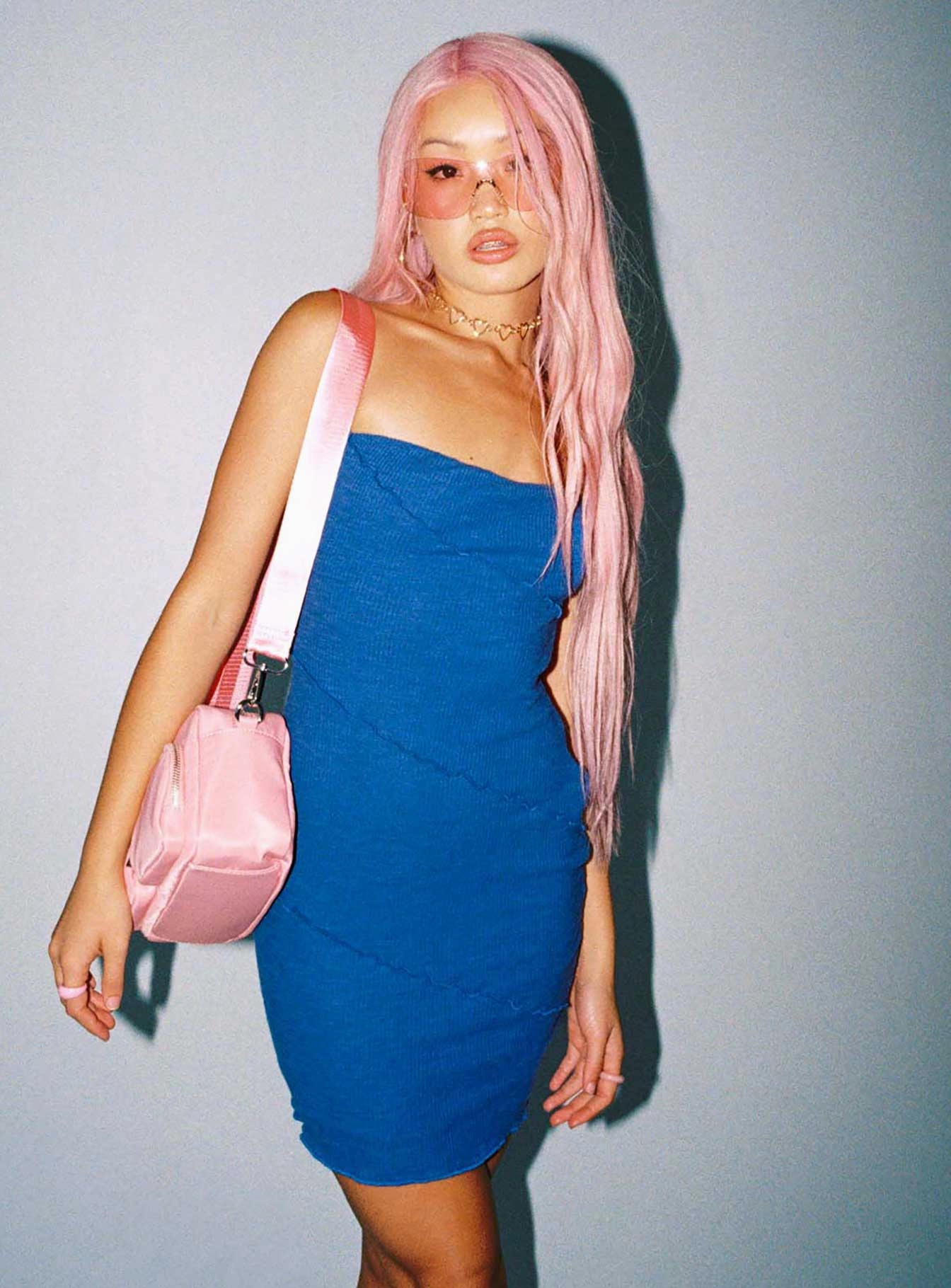 Oscar Mini Dress Blue Street Mode Color-Blocked