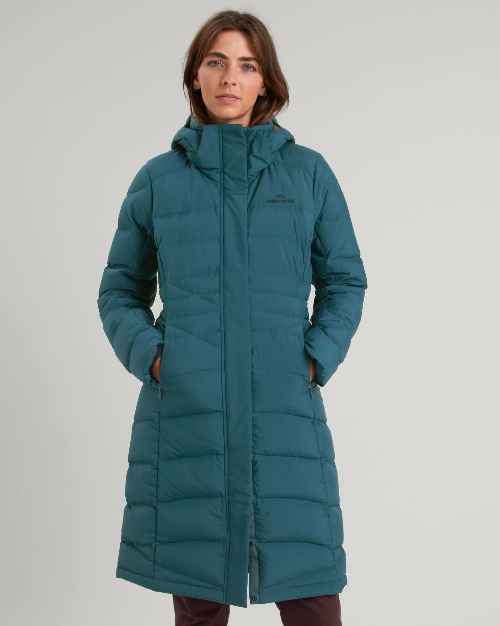 Women's Winterburn Down Parka Jacket - Deep Lagoon anti slip grip