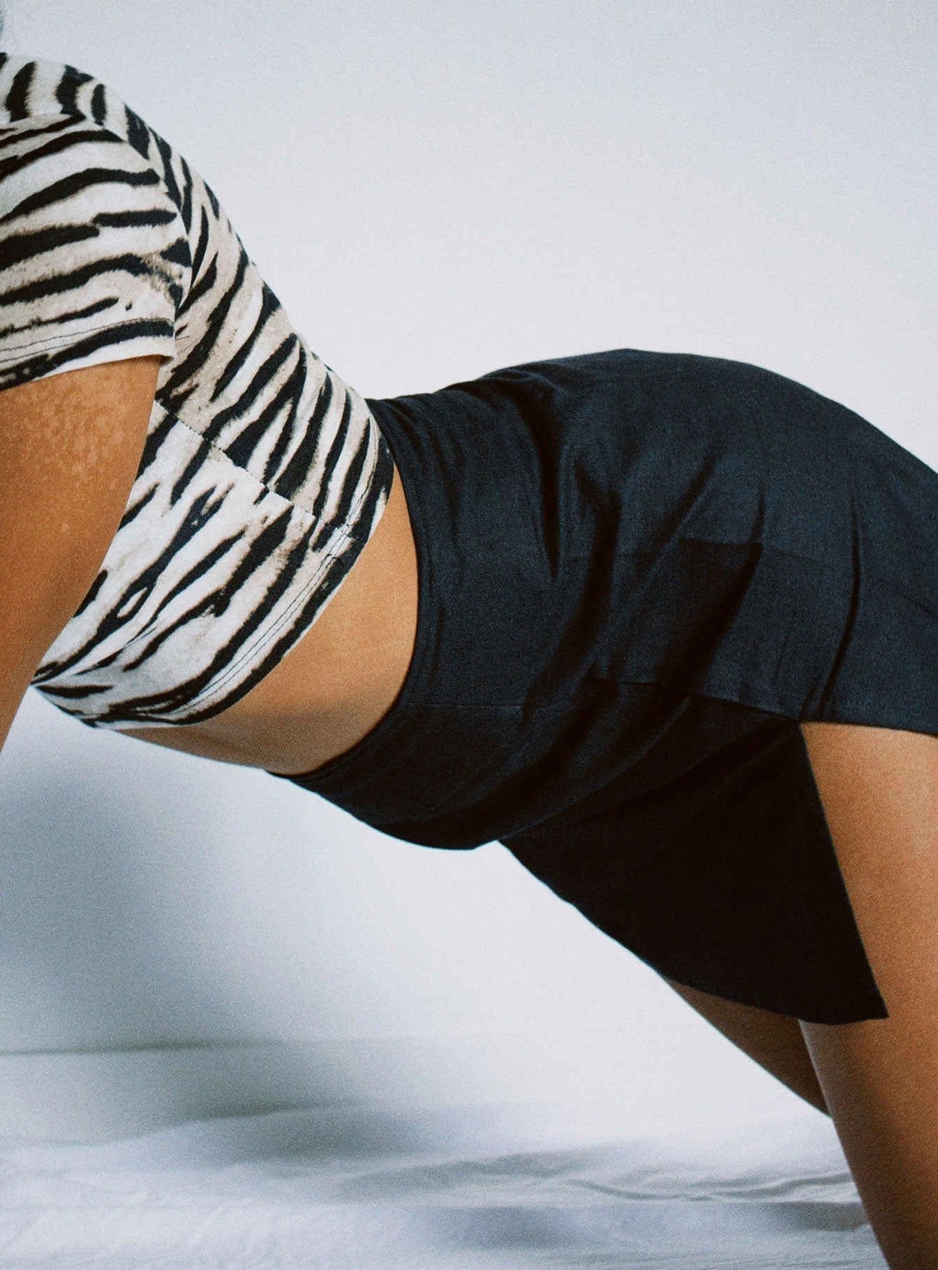 Motel Sheny Mini Skirt Black natural fiber