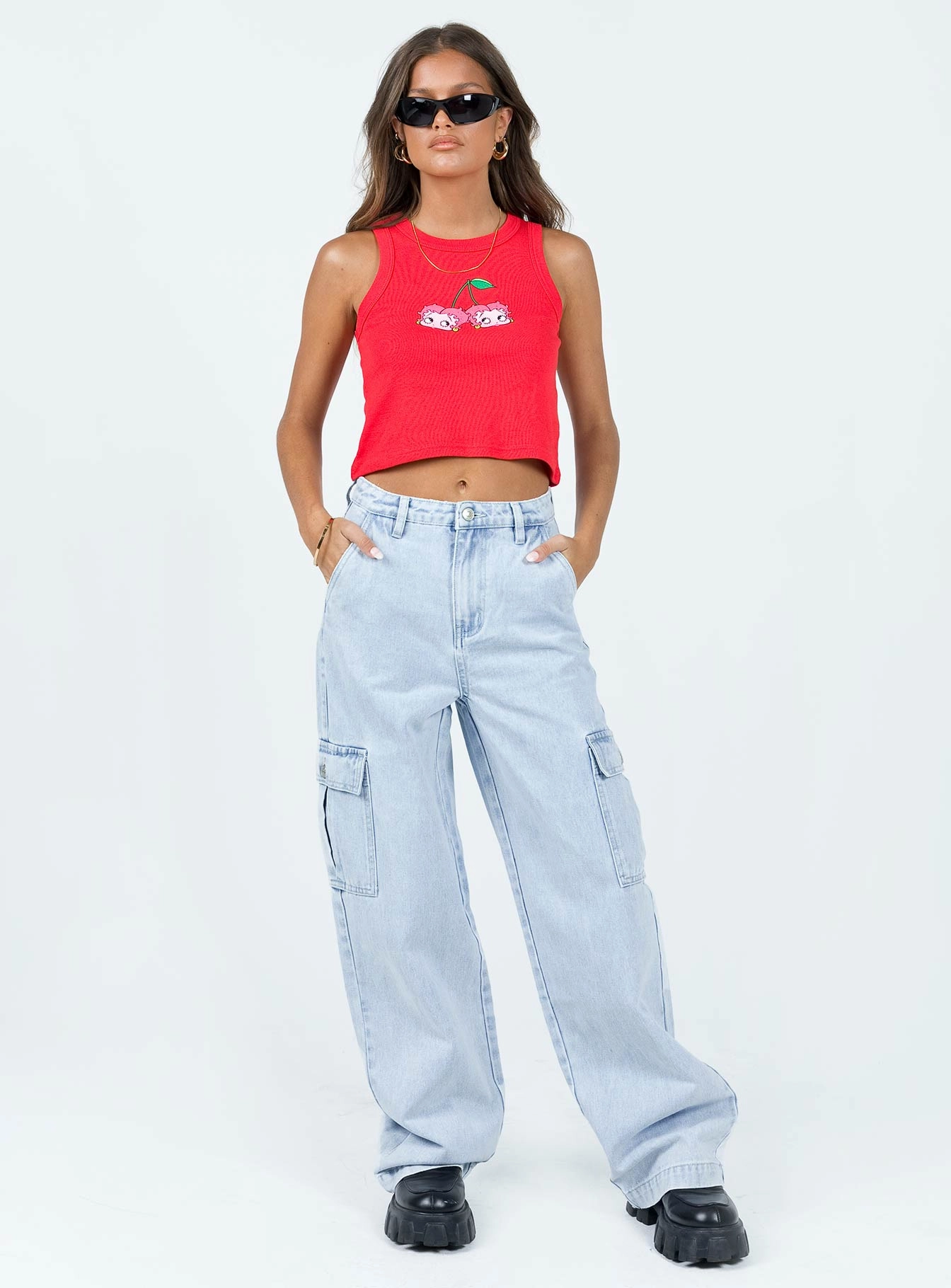 Casual Days Basic Fashion Marylou Cargo Jeans Light Wash Denim