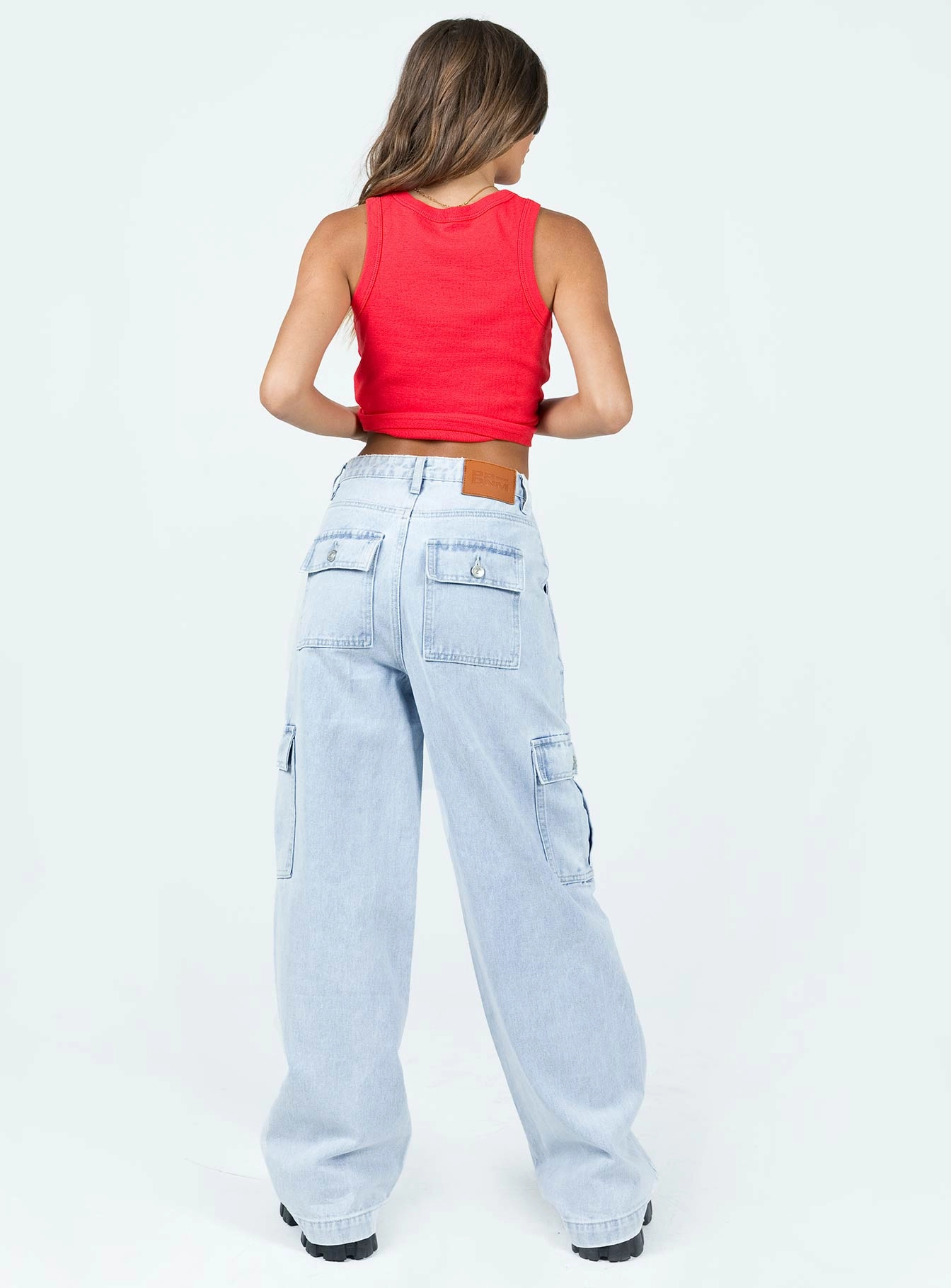 Marylou Cargo Jeans Light Wash Denim Relaxed Style City Walk Trend Setter Earthy Soft