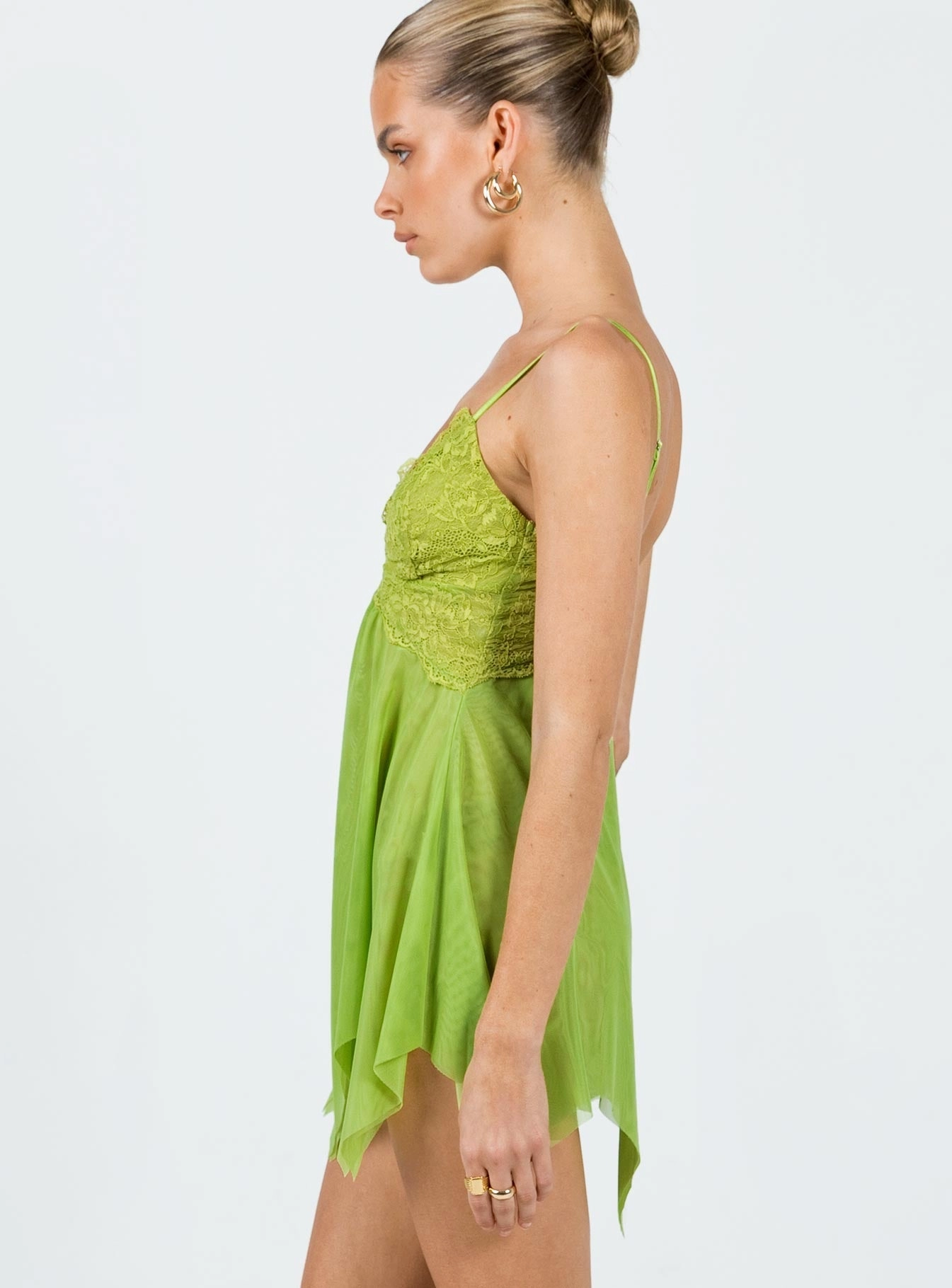 Silk Shine Tinker Mini Dress Green