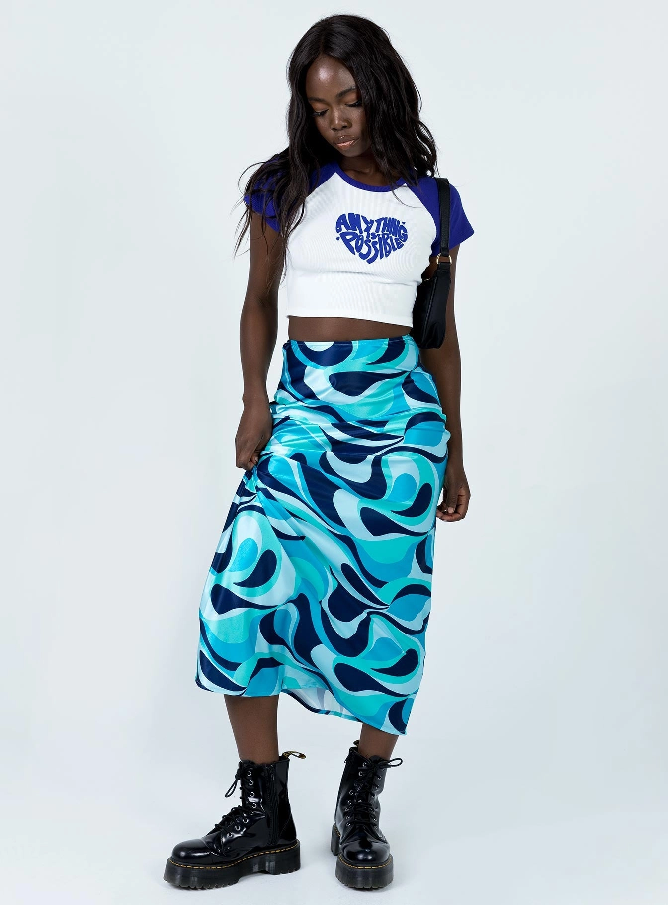 Tagless label Statement Color Tobin Maxi Skirt Blue