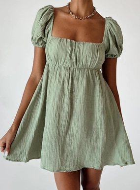 Let's Dance Mini Dress Sage Comfortable fit dress Ceremony Ready