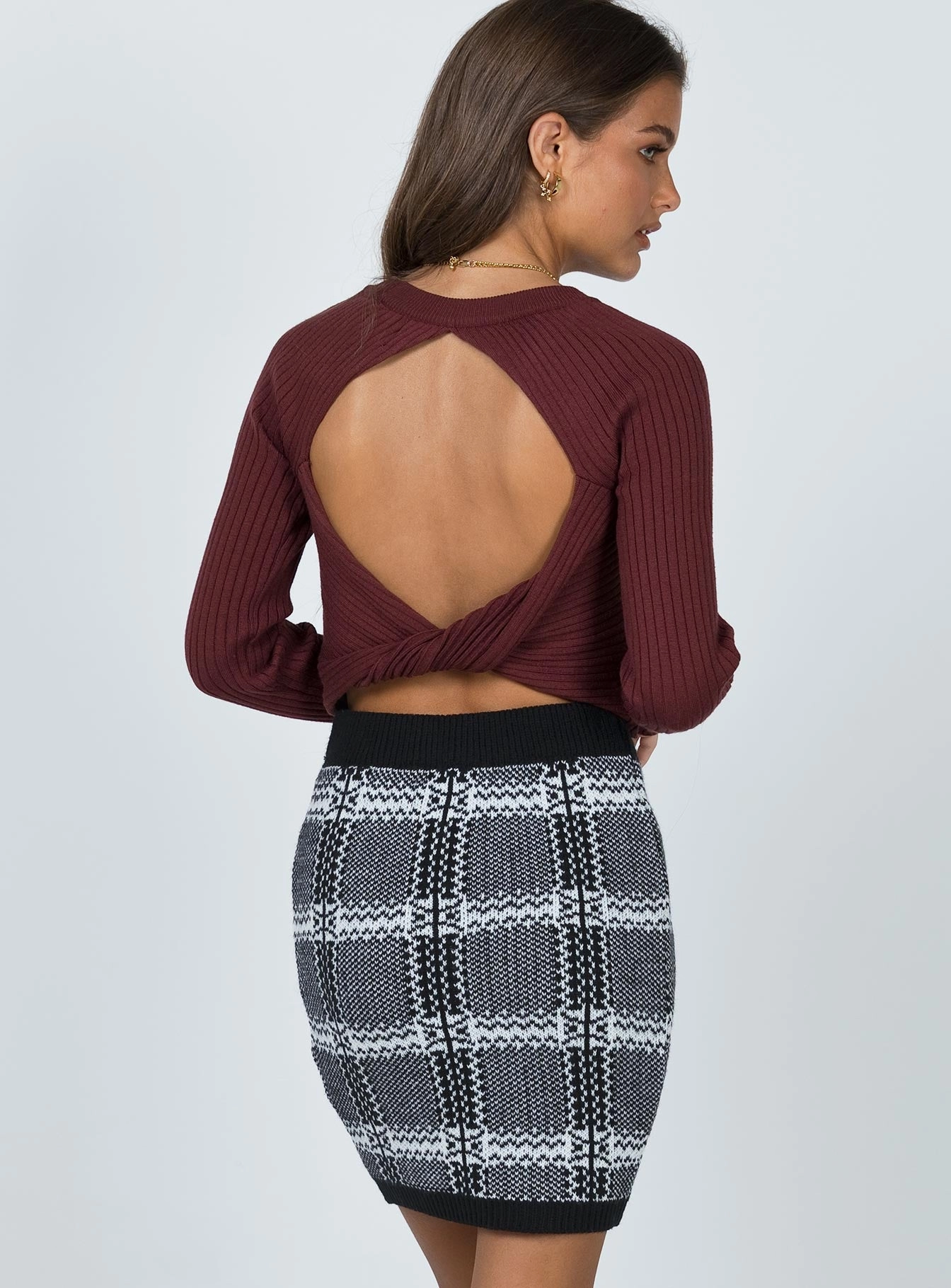 Fashion Pulse Soft Finish Tori Mini Skirt Black / White