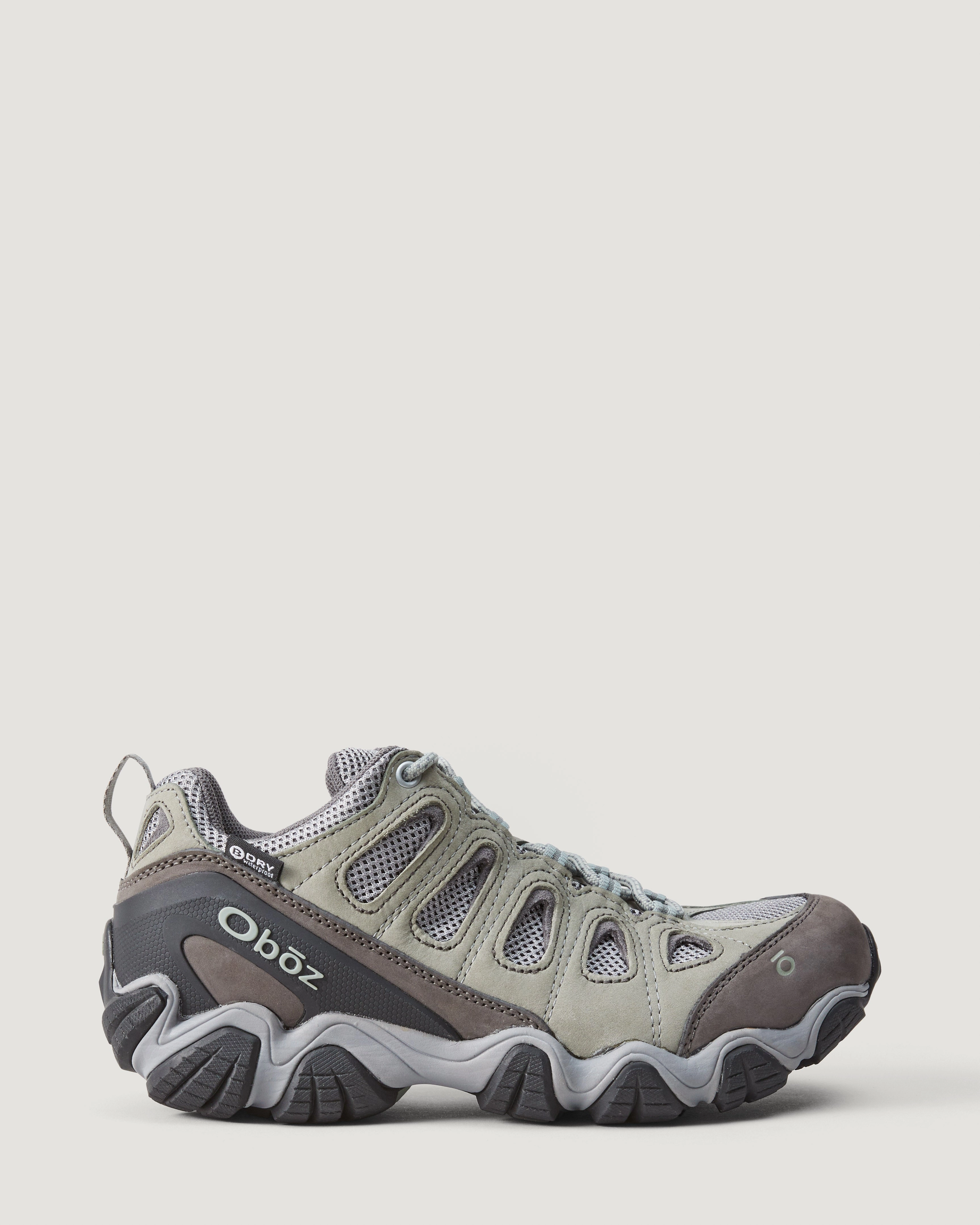 Women's Oboz Sawtooth II Low Waterproof Hiking Shoes - Frost Gray/Sage Outdoor Road