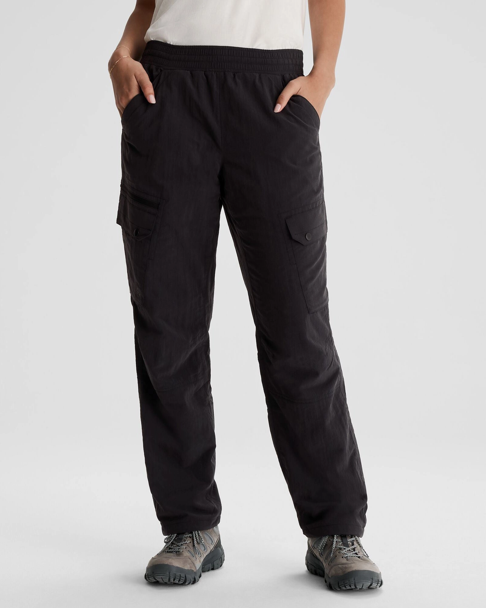 No Ride Fit Active Comfort Fit Women's EVRY-Day Lined Cargo Pants  - Black