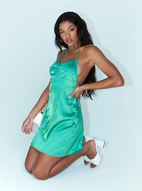Malta Mini Dress Green Travel Vibe Lined interior