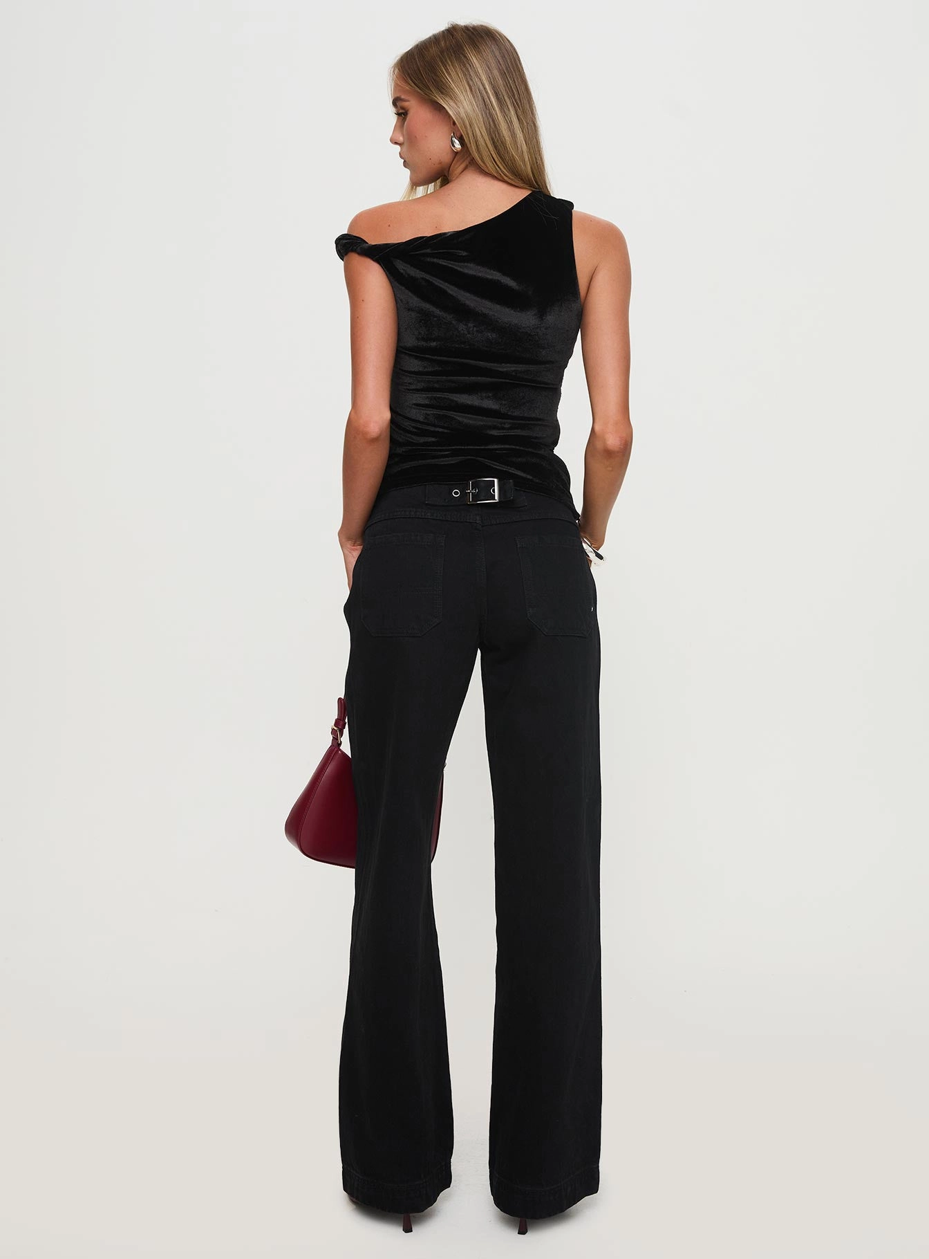 Jankins Low Rise Straight Leg Jeans Black Clean Cut